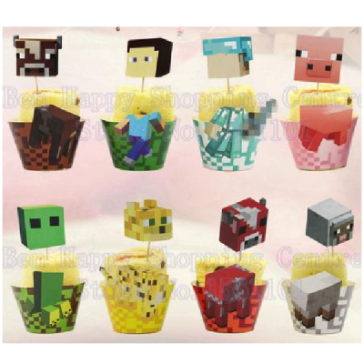 Minecraft Characters Cupcake Wrappers & Toppers