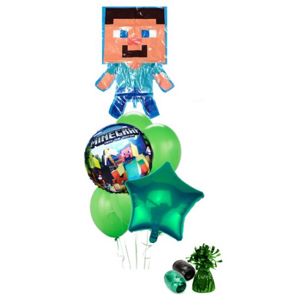 Minecraft Steve Balloon Bouquet (Green)