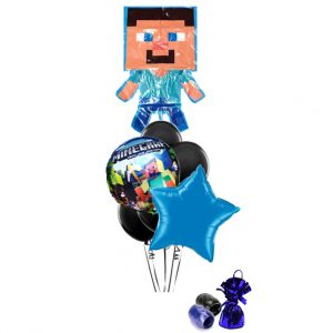 Minecraft Steve Balloon Bouquet (blue)