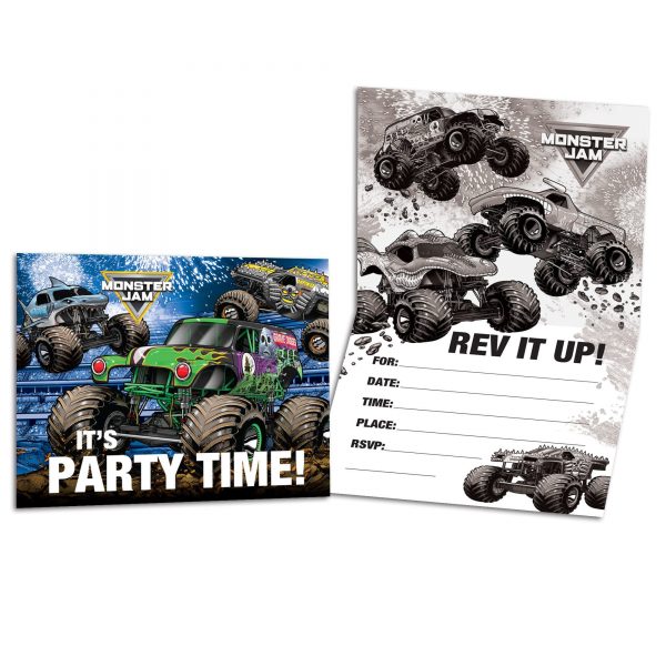 Monster Jam Grave Digger Party Invitations