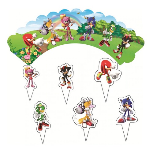 Sonic the Hedgehog Cupcake Wrappers & Toppers