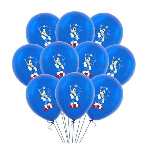 SONIC THE HEDGEHOG 6 PCS HELIUM QUALITY LATEX BALLOONS. GLOBOS DE SONIC