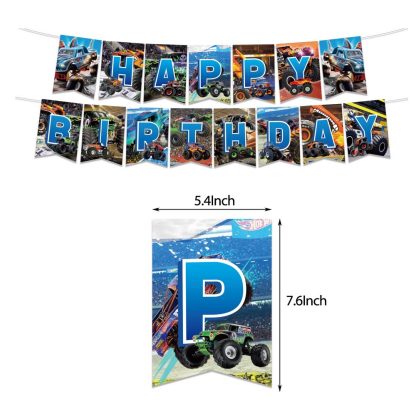 Monster Jam Birthday Letter Banner