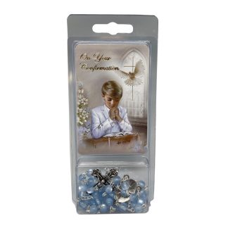 Confirmation Rosary & Prayer Card Set Boy