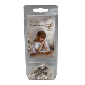 Confirmation Rosary & Prayer Card Set Girl