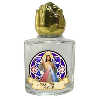 Divine Mercy Glass Holy Water Bottle