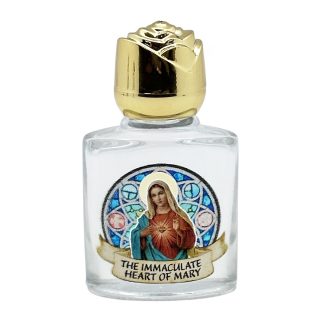 Glass Immaculate Heart of Mary Holy Water Bottle