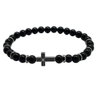 HEMATITE BRACELET WITH CROSS