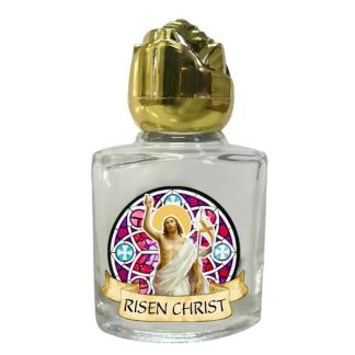 Risen Christ Glass Holy Water Bottle
