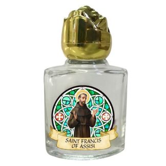 St. Francis of Assisi Glass Holy Water Bottle