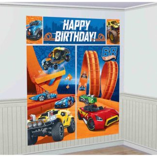 Hot Wheels Scene Setter Wall Decorations Kit