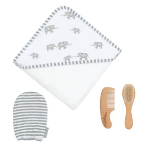 Baby Bath Gift Set 4pc- Watercolour Elephant