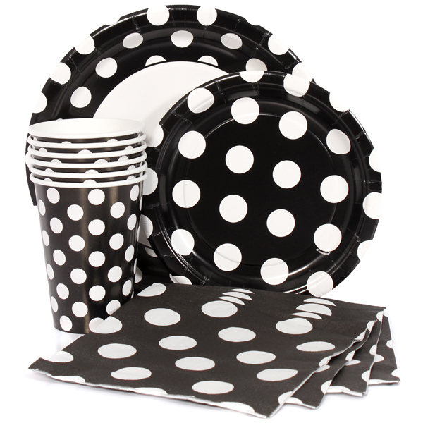 Black Polka Dot Party Supplies