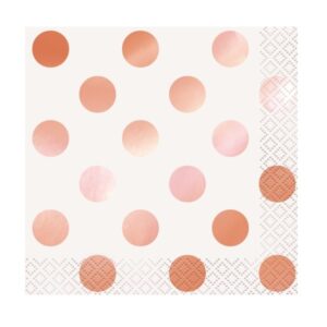 Rose Gold Beverage Napkins 16ct