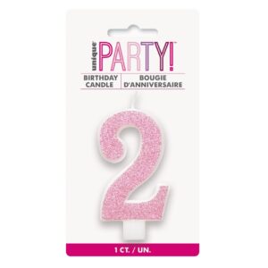 Glitter Pink - Numeral Candle 2
