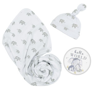 Hello World Gift Set - Grey Elephant