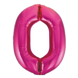 Hot Pink Number 0 Foil Balloon 86cm
