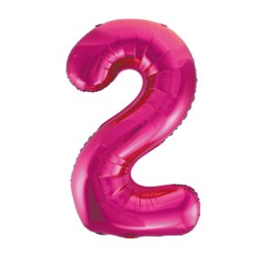 Hot Pink Number 2 Foil Balloon 86cm