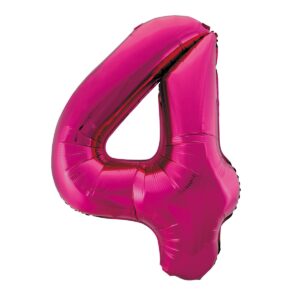 Hot Pink Number 4 Foil Balloon 86cm