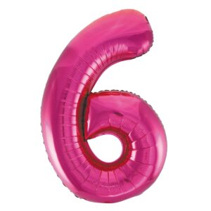 Hot Pink Number 6 Foil Balloon 86cm