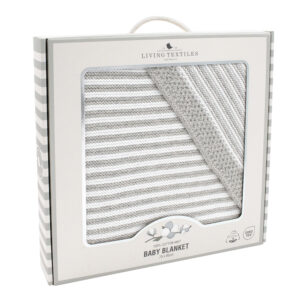 Knitted Stripe Blanket - Grey/White