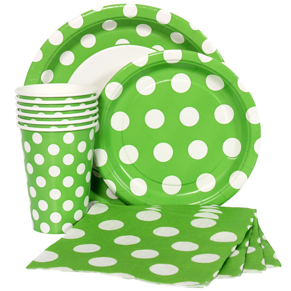 Lime Green Polka Dot Party Supplies