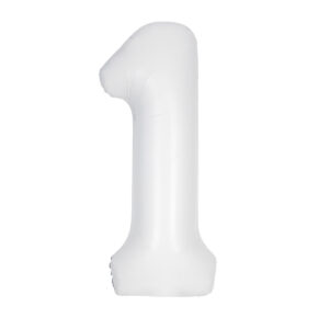 Matte Bright White Number 1 Foil Balloon 86cm