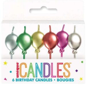 Metallic Balloon Birthday Candle Set--