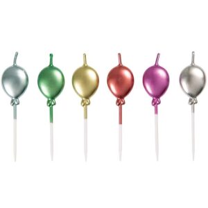 Metallic Balloon Birthday Candle Set--