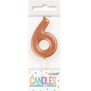 Mini Rose Gold Candle – Number 6
