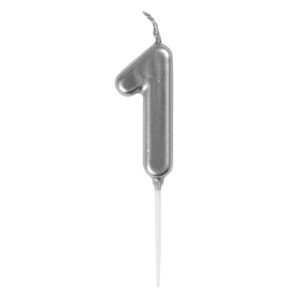 Mini Silver Candle – Number 1