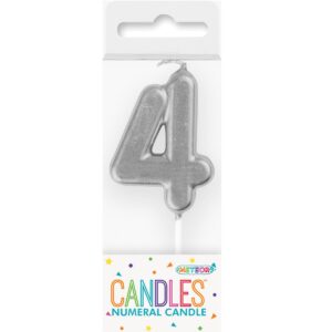 Mini Silver Candle – Number 4