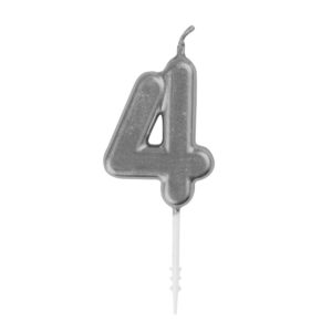Mini Silver Candle – Number 4