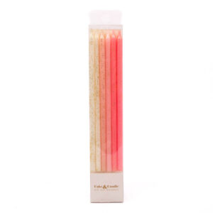 PINK Glitter Cake Candles