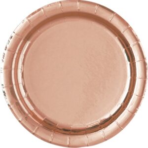 Rose Gold 23cm Round Paper Plates