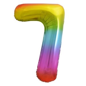 Rainbow Number 7 Foil Balloon 86cm-