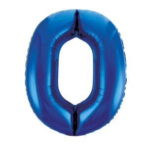 Royal Blue Number 0 Foil Balloon 86cm
