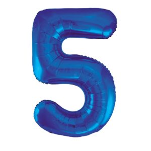 Royal Blue Number 5 Foil Balloon 86cm