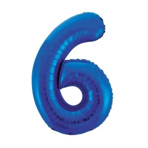 Royal Blue Number 6 Foil Balloon 86cm