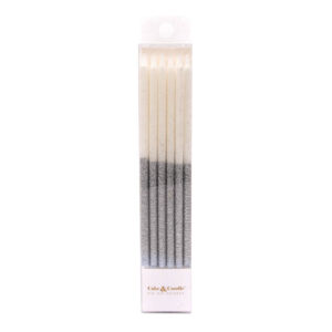 SILVER Glitter Dipped Cake Candles