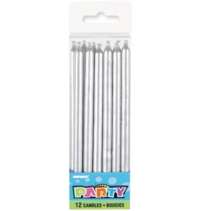 Silver Candles 12 Pack