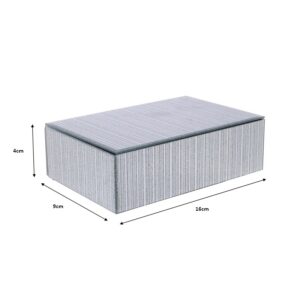 Silver Stripes Glass Jewellery box