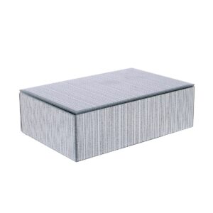 Silver Stripes Glass Jewellery box