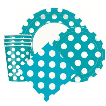 Teal Polka Dot Party Supplies