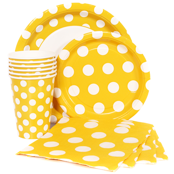 Yellow Polka Dot Party Supplies